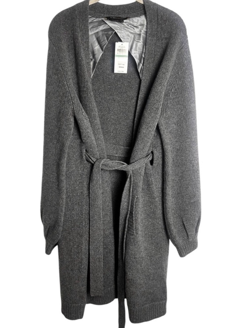 BCBG Max Azria Lambswool Cashmere Knit Cardigan Coat L NEW!